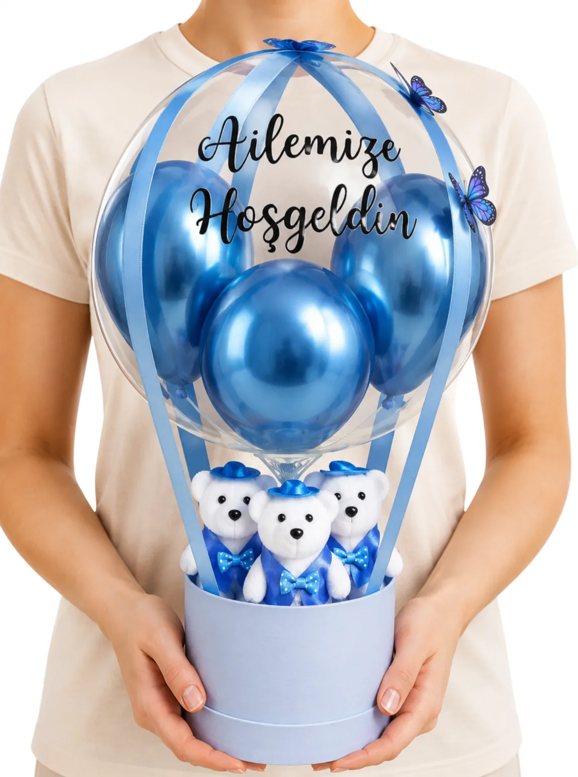 Mavi Hoş Geldin Balon Kutusu