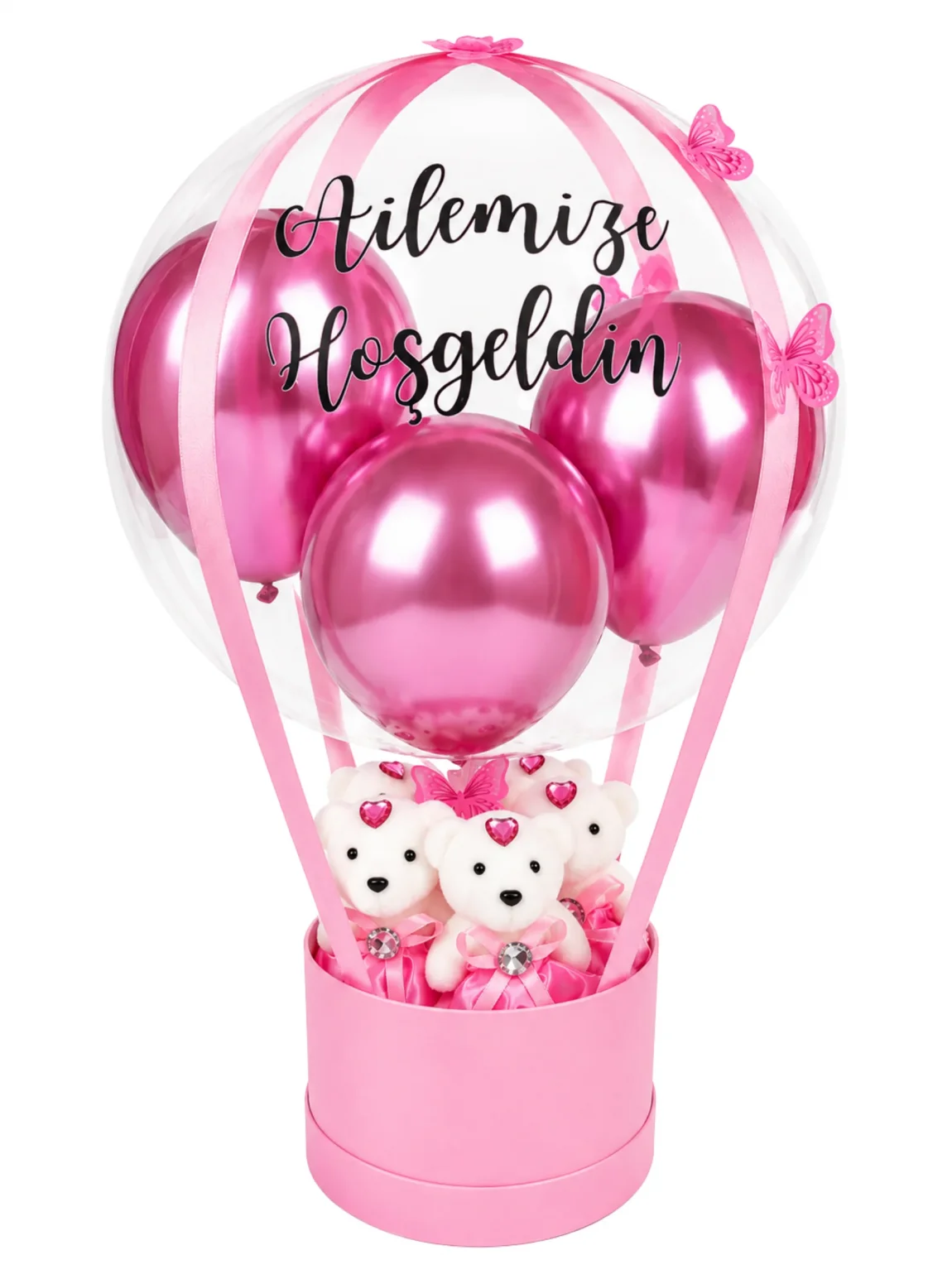 Pembe Hoş Geldin Balon Kutusu