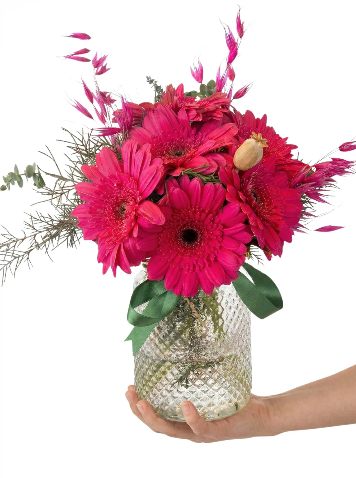 Işıltılı Pembe Gerbera Tasarımı