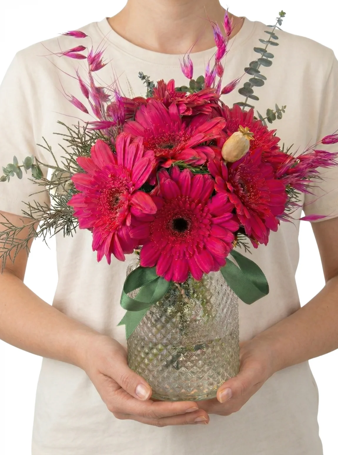 Işıltılı Pembe Gerbera Tasarımı