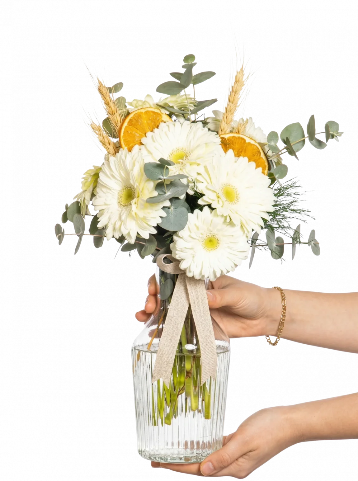 Masum Beyaz Gerbera Aranjmanı