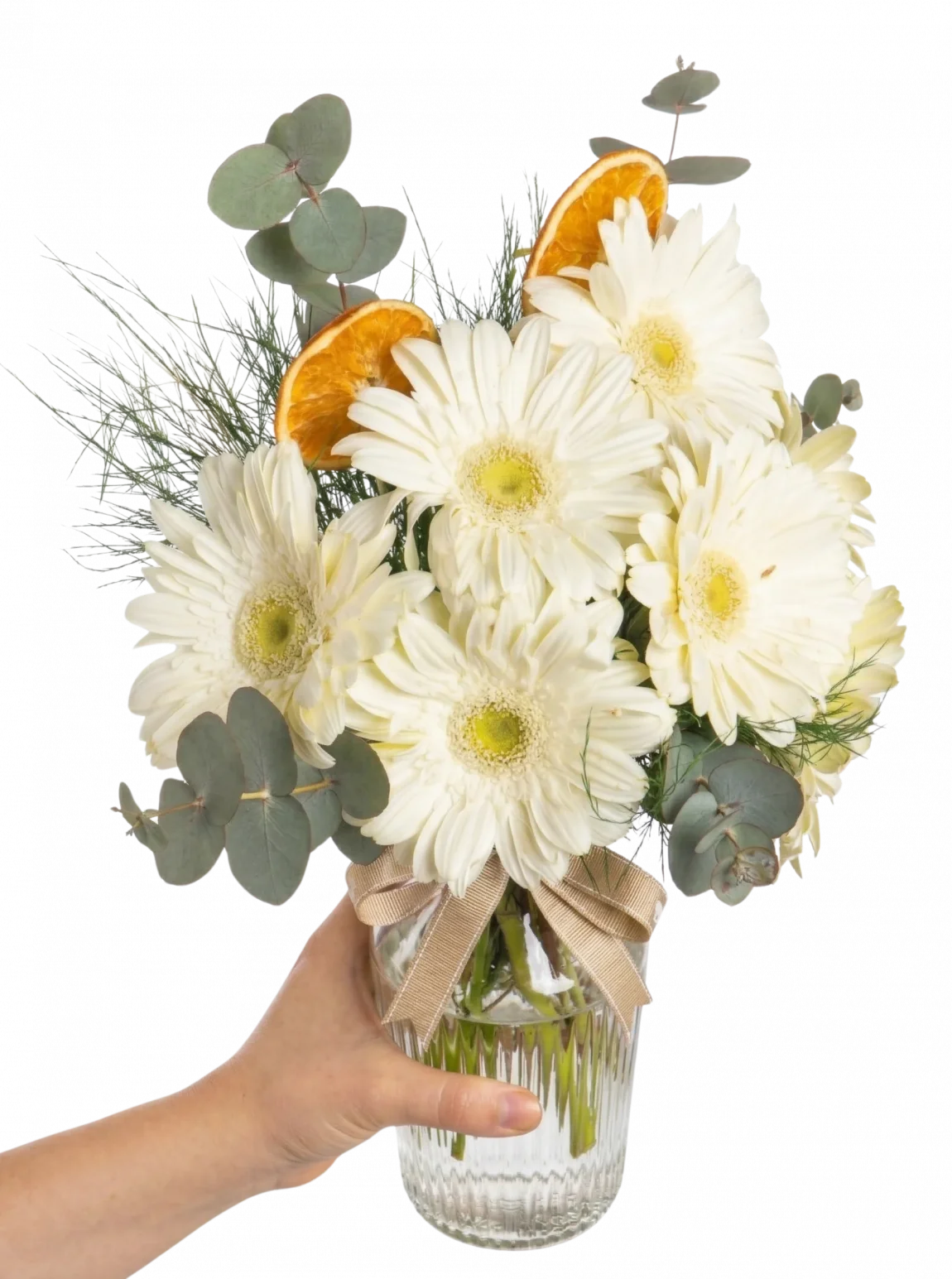 Masum Beyaz Gerbera Aranjmanı