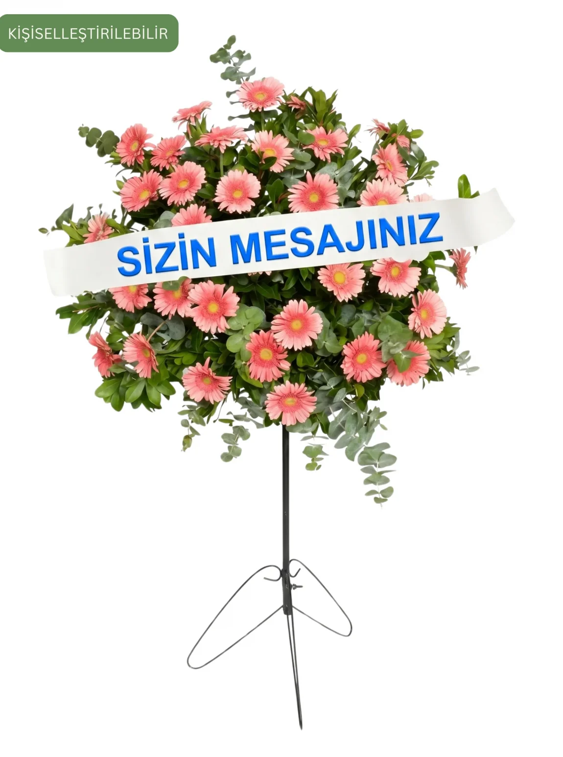 Pembe Gerbera Ferforje Çelenk