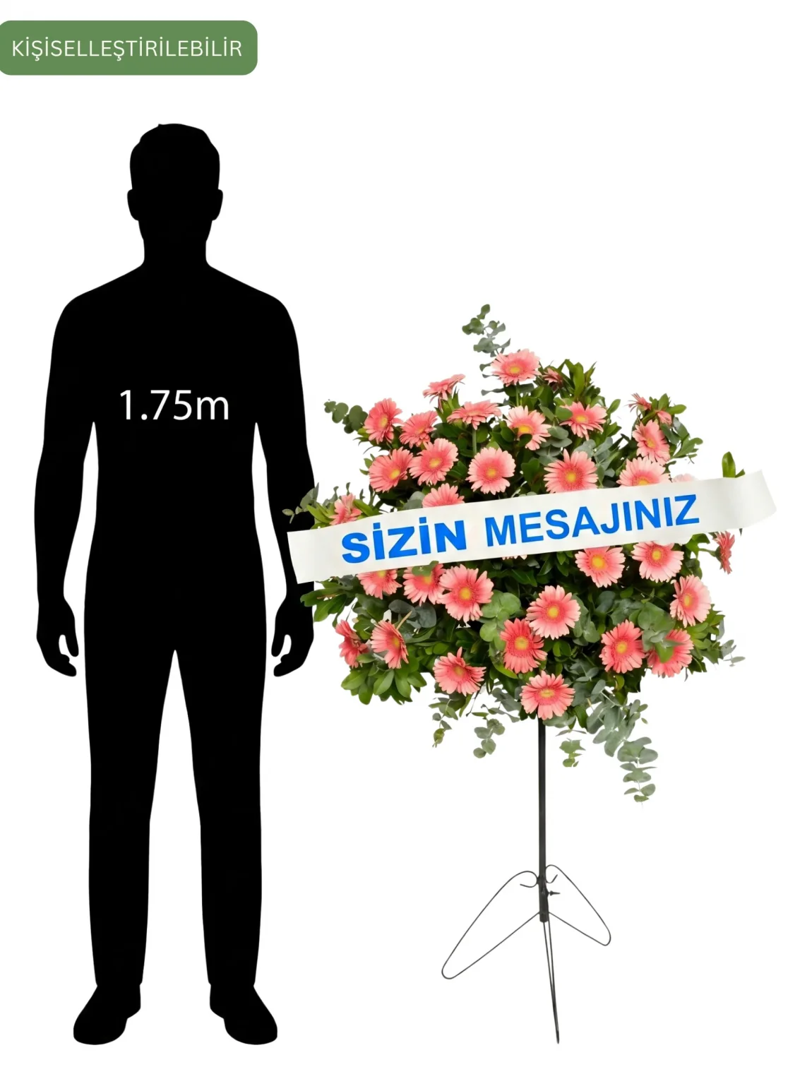 Pembe Gerbera Ferforje Çelenk