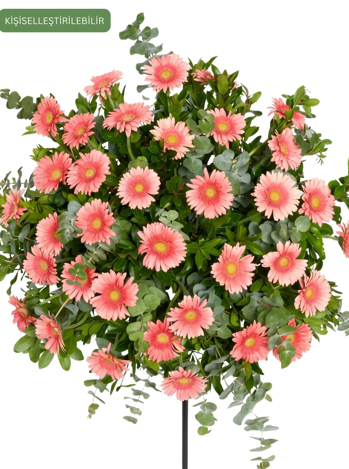 Pembe Gerbera Ferforje Çelenk