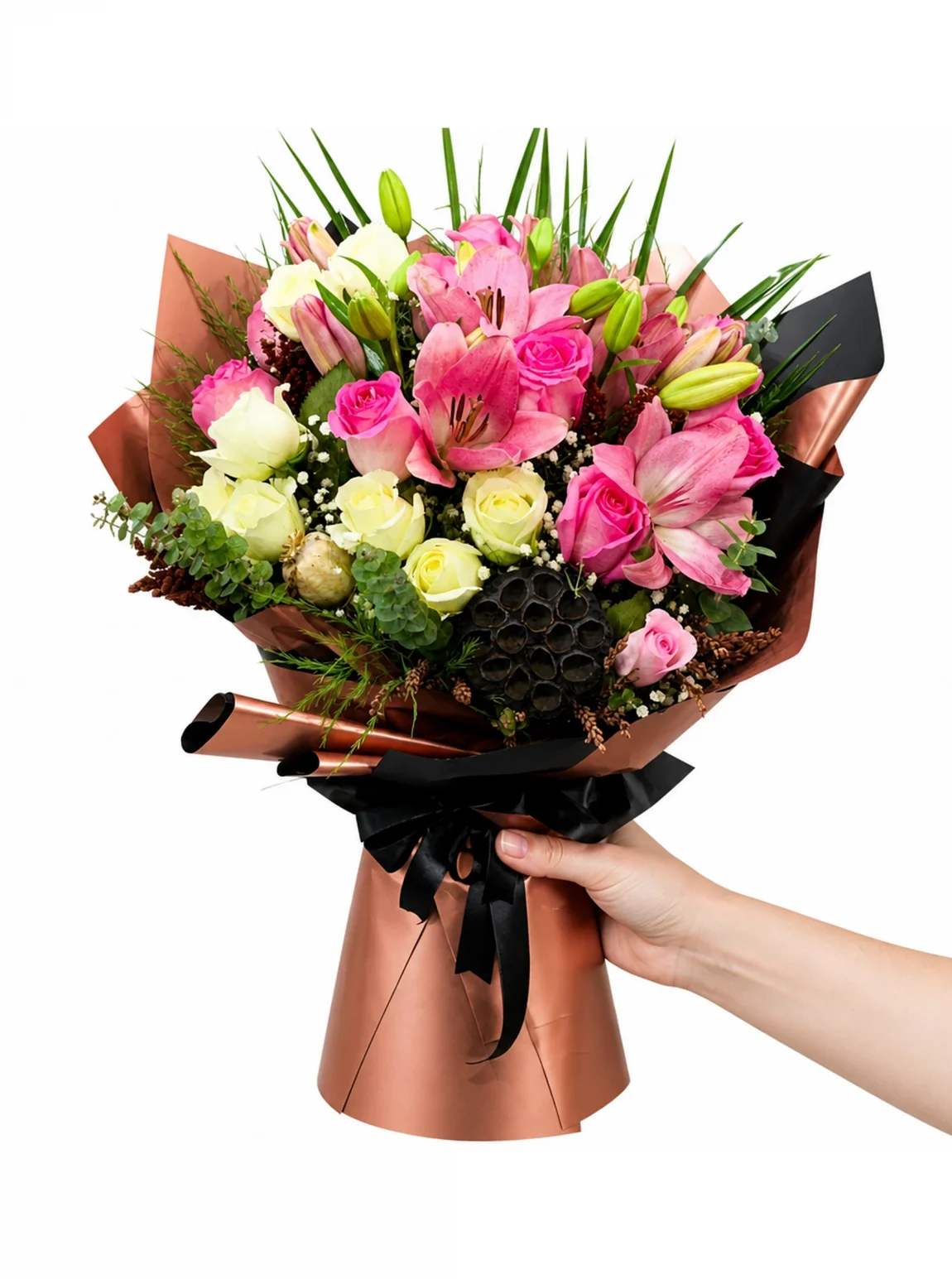 Pembe Lilyum Buketi