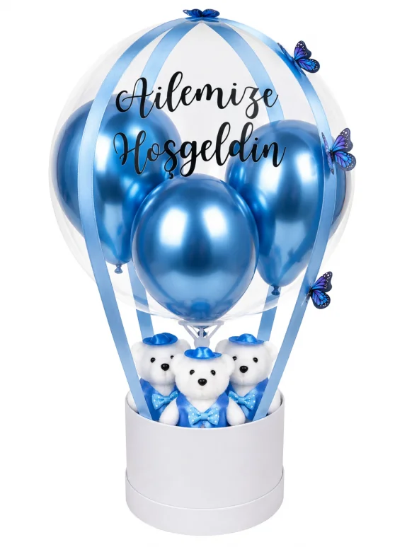 Mavi Hoş Geldin Balon Kutusu