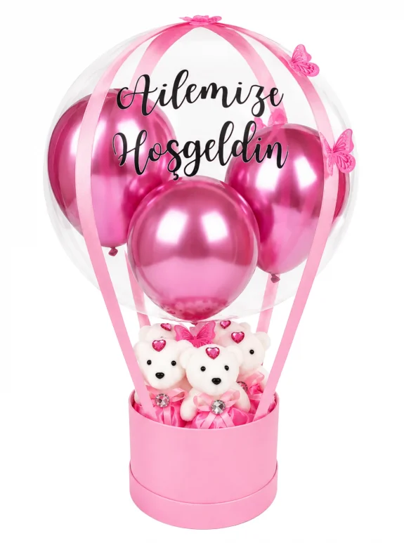 Pembe Hoş Geldin Balon Kutusu