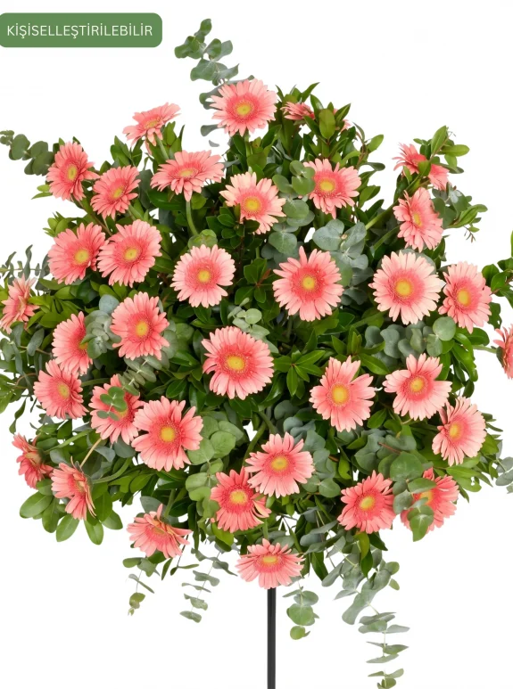 Pembe Gerbera Ferforje Çelenk