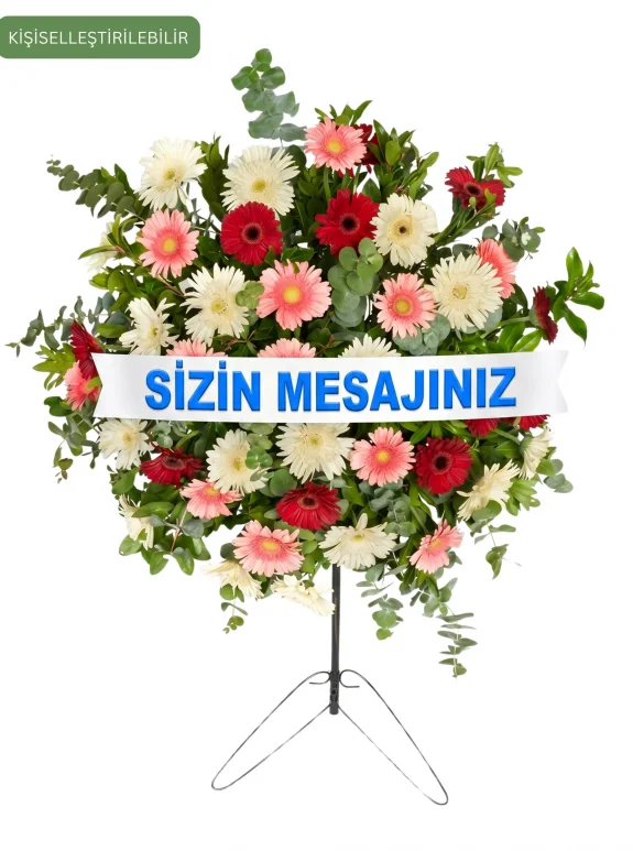 Renkli Gerberalar Ferforje Çelenk